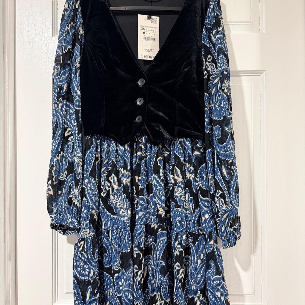 Zara Black Velvet Dress